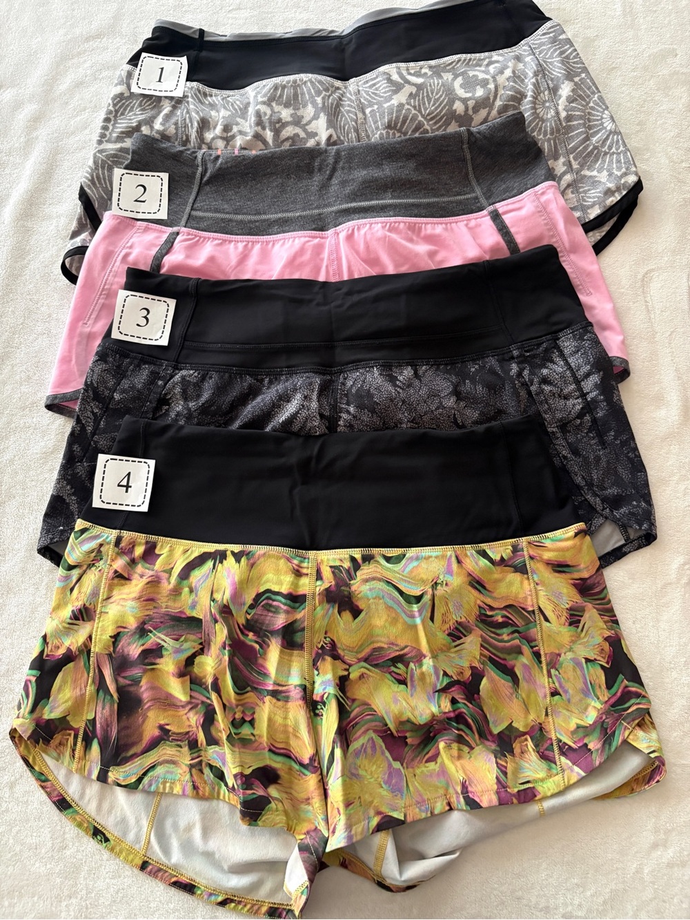 Lululemon speed up shorts. All size 6. Good condition and clean liners.